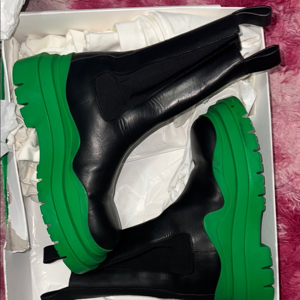 Bottega Veneta Black and Green Boots